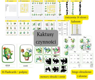 czynnośći bingo, memory, ćwiczenia